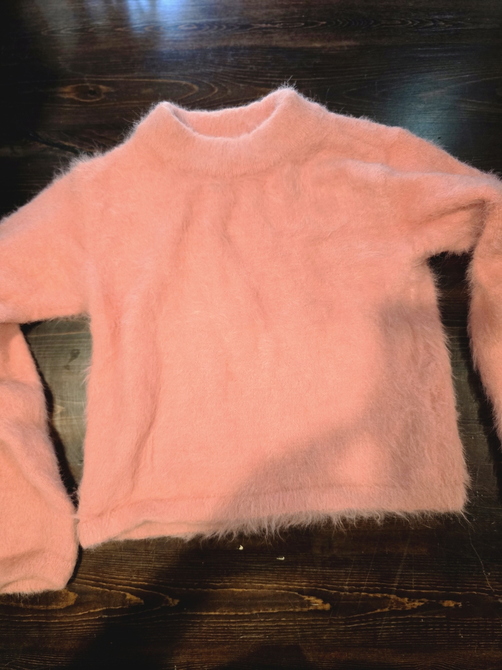 ​H&M Eyelash Knit Fuzzy Sweater | Salmon Coral Pink | Kids Size 10-12Y